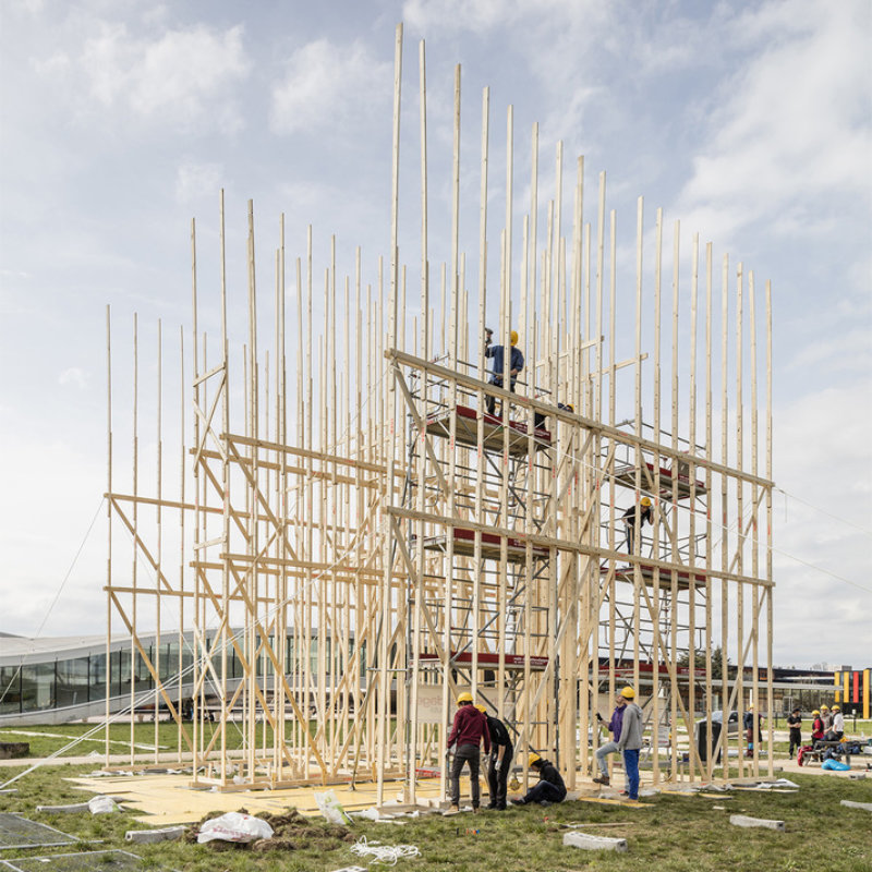 House 1: Building Process, Photo by Dylen Perrenoud.