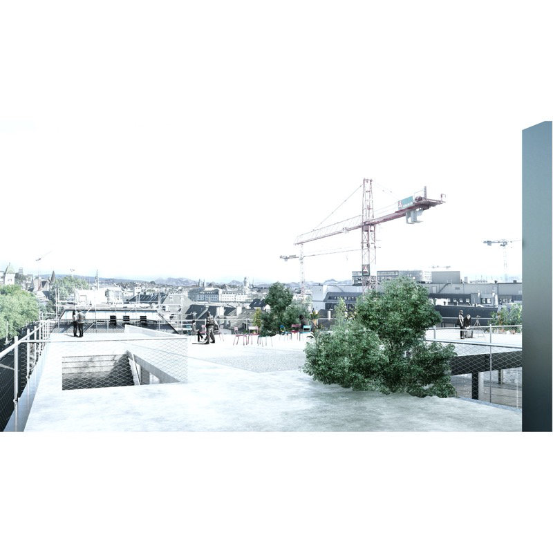 Dachterrasse, Blick  zum Stadtzentrum.