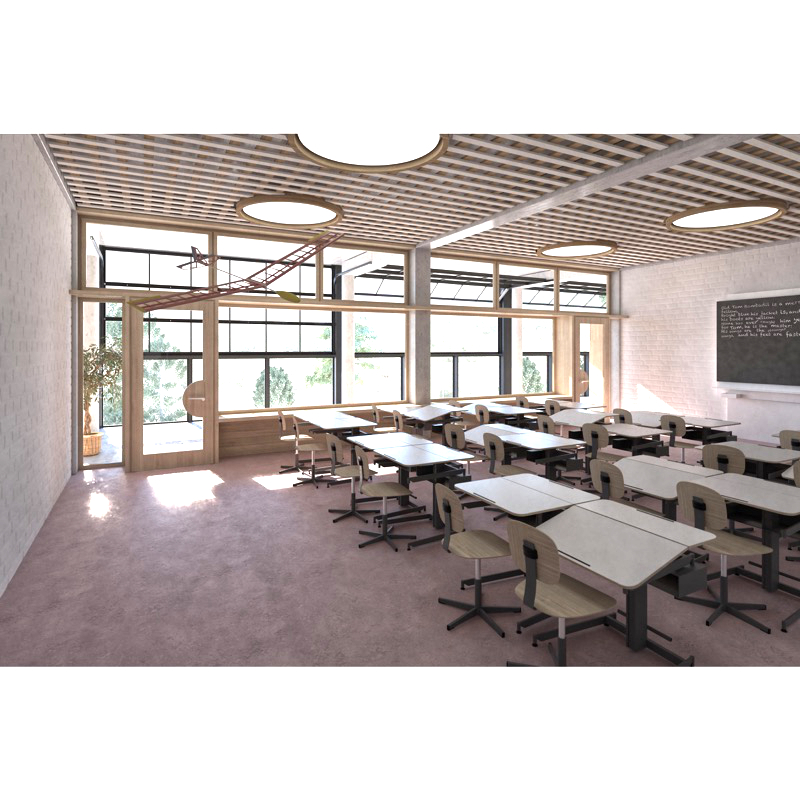 Klassenzimmer in Richtung Pausenplatz.