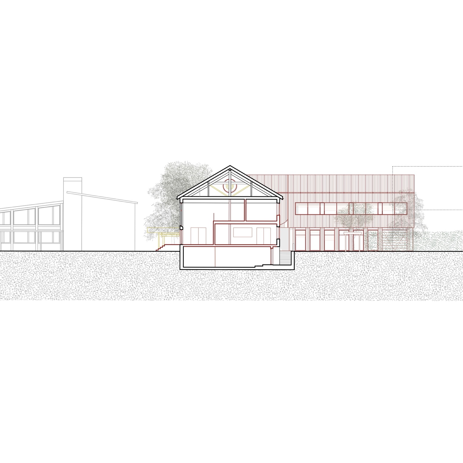 Turnhalle Querschnitt.