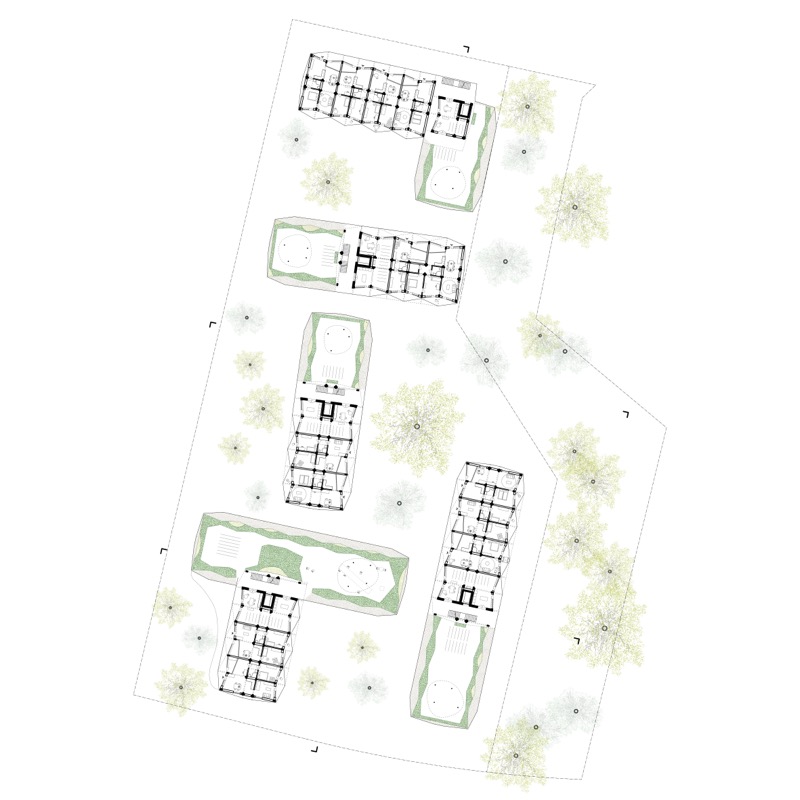 Grundriss Terrassengeschosse.