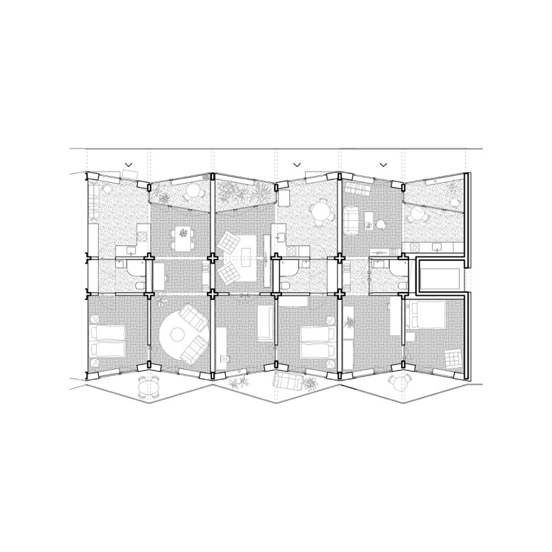 2-2.5 Zimmer-Wohnung mit grossem Wohn-/Esszimmer. Auch als Lärmgrundriss geeignet.