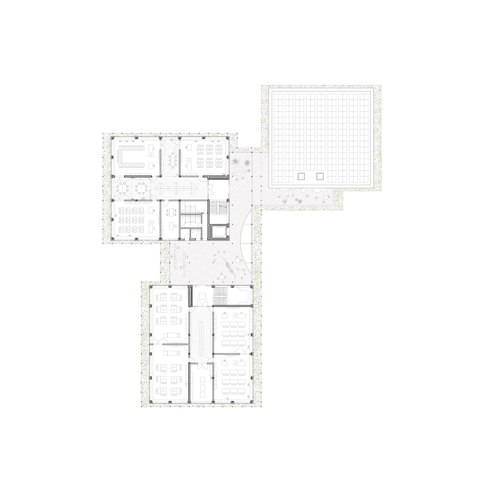 Grundriss 3. Obergeschoss, Naturkunde, Informatik, 1x Cluster.