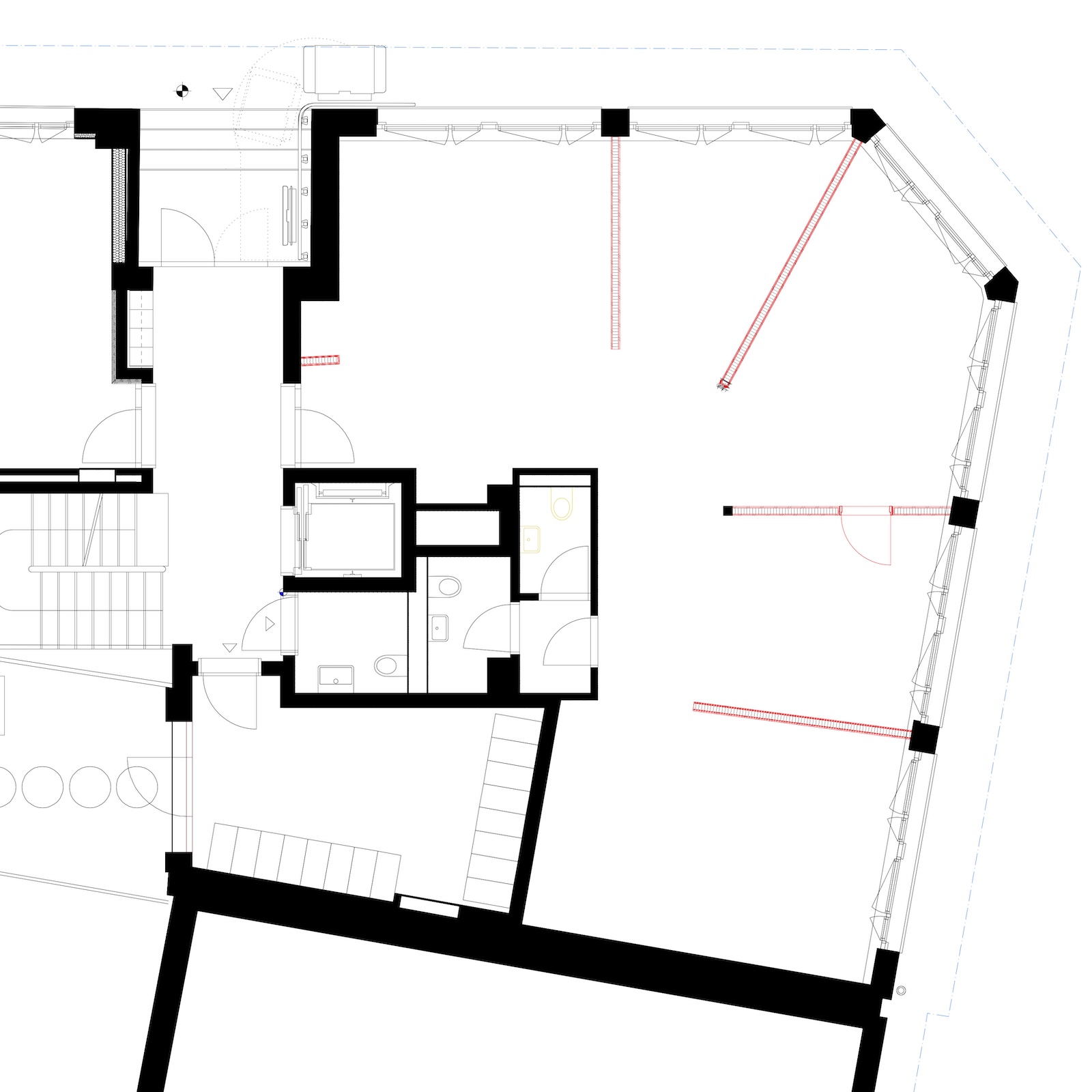 Grundriss mit Gipswänden